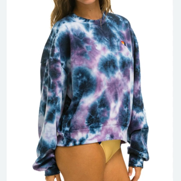 Tie-dye relaxed crewneck sweatshirt